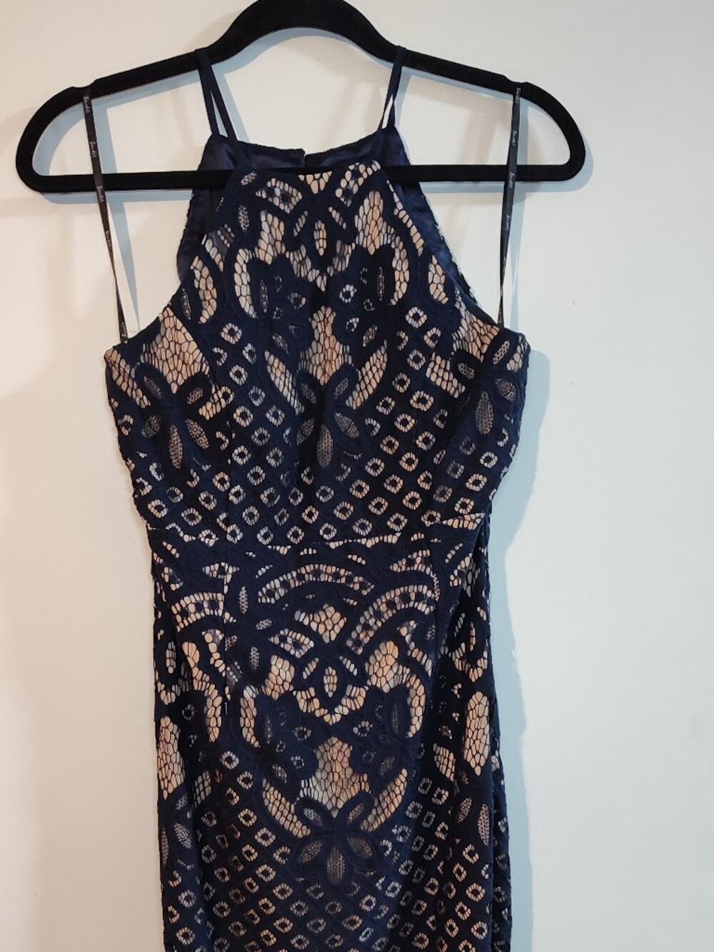 Bardot lace cocktail dress